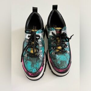 Women's Punkrose Blue Pink Lizard Sneakers
